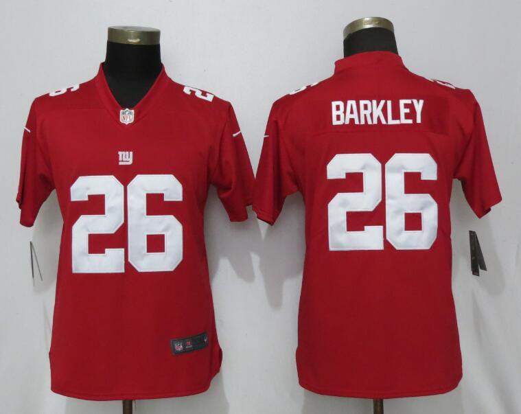 Women New York Giants #26 Barkley Red Nike Vapor Untouchable Limited Playe NFL Jerseys